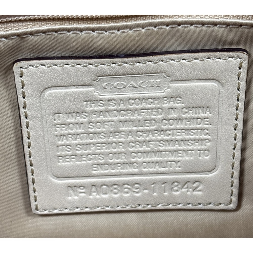 VTG Coach Soho Flap Brass Buckle Beige Leather Purse Shoulder Bag F11842 Y2K 90s - Picture 9 of 16